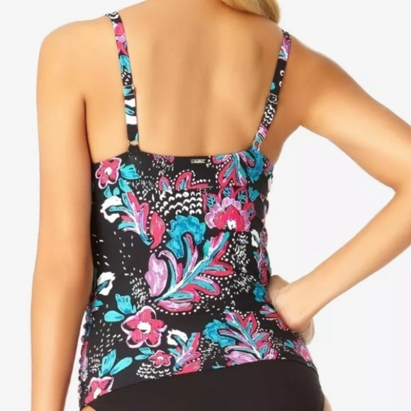 ANNE Cole Floral Tankini Swimsuit Top - Picture 2 of 4